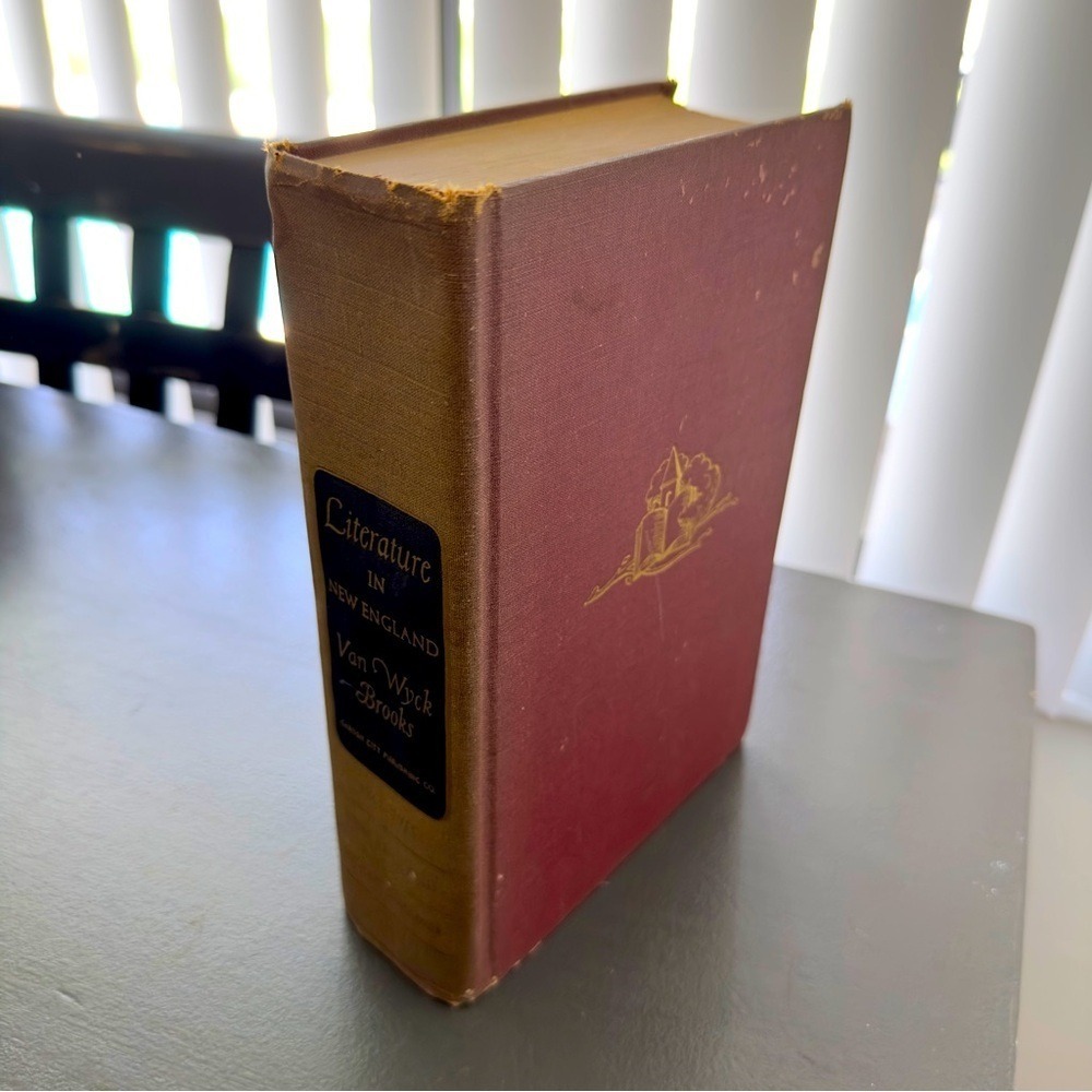 Literature in New England Vintage Red Hardcover Book Van Wyck Brooks 1944 USA